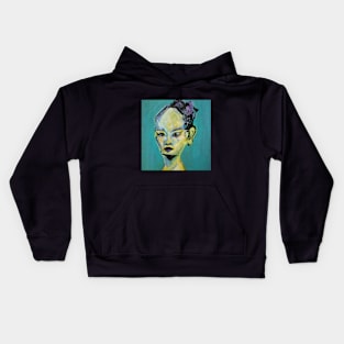 Portrait of Woman Kids Hoodie